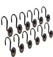 Oval Oil Rubbed Brushed Bronze Shower Curtain Hooks ~ New ~ 12 Shower Rings