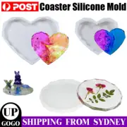 Coaster Resin Casting Mold Silicone Jewelry Agate Making DIY Mould Tool Craft AU