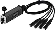 4 Channel 3-Pin Multi Network Snake Receiver to Single Ethercon Cable Box Extender-CAT5 Cable(D1003J-M-Black,2.9M)