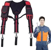 [MLqkpwy] Tool Belt with Suspenders for Men | Breathable Construction Harness,Construction Protective Harness, Breathable Work Belt for Tree Climbing Electricians