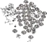 [BIGTEDDY] 50 Butterfly Clutch Tie Tacks Pin Backs Replacement with Blank Pins AU (Silver)