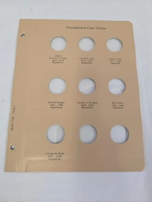 Dansco Coin Album Page 7186-5 US Presidents One Dollar 2016