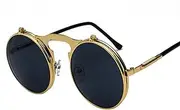 [DAGLLGEW] Round Sunglasses Mens Sunglasses Retro Round Metal Glasses Steampunk Flip up Vintage Classic