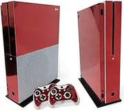 WPS Glossy Protecive Vinyl Decal Skin / stickers Wrap Cover For Xbox One S slim Console + 2 controller (RED glossy)