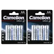 8pc Camelion Lithium AA Batteries High Power Long Lasting Multipurpose Home