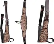 CHALLENGER Horse Floral Tooled Leather Rear Flank Saddle Cinch Billets 97101