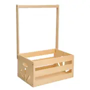 Wooden Baby Shower Crate Closet, Baby Toy Storage Basket with Handle