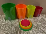 Tupperware Beautiful, Bright and Colorful New Set of 4 Canisters with Clear View