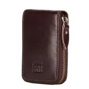 Vintage Full Top Grain Leather Wallet RFID Blocking Multi Card Case with Zipp...