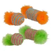 Kylies Brights Raffia Spool & Ball With Feather 2pk