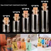 0.5ml-5ML Mini Wishing Bottles Tiny Small Cork Vials Glass DIY Container Box Jar