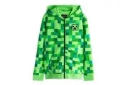 Minecraft Childrens/Boys Creeper Character Hoodie (Pixel Green) - UTNS336