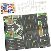 Toyvian 1 Set Traffic Road Signs for Educational Safe and Play Mat for Learning Traffic Rules for Classroom and Home Use