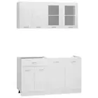 4-Piece Wooden Kitchen Cabinet Storage Shelf Cupboard Set DIY Wall Drawers White