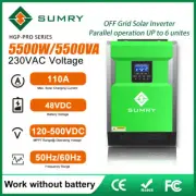 5500W 48V Hybrid Solar Inverter Charger MPPT 80A Pure Sine Wave Solar Controller