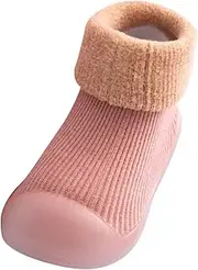 [Generic] Slides Boys 4 Girls Socks Slipper Soft Baby Boys Rubber Shoes Sole Solid Toddler Kids Knit Stocking Warm Baby Care Boys Size 2 Slippers