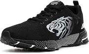 [ASHION] Men's Trainers, Running Shoes, Sports Shoes, Breathable Trainers, Lightweight Road Running Shoes, A Black, 11 AU