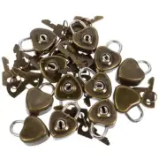 12PCS Practical Heart Shape Padlock Mini Cabinet Lock Drawer Lock for Luggage