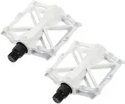 Kisangel 1 Pair Bike Pedals Bike Rolling Pedals Aluminum Alloy Pedals White Aluminum Alloy Sturdy Bicycles Pedals