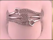 14k White Gold Round Diamond Circle Band Ring 1/8 Cttw