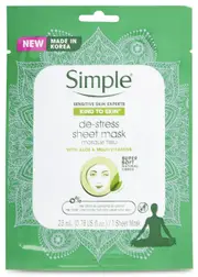 Simple De-Stress Sheet Mask Kind To Skin With Aloe Vera & Multi-Vitamins 23ml