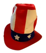 Collection18 Jumbo Plush Lined Uncle Sam Patriotic Top Hat July 4th 10” Tall NWT
