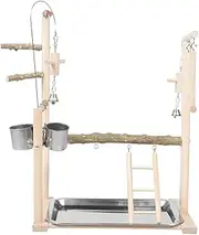 ifundom Interactive Bird Playground Stand for Parrots Exercise Platform with Swing Ladder for Cage Top Floor Use Enhances Activity Mental Stimulation