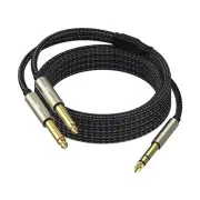 6.35mm Stereo Cable, Audio Cord, 10FT, 1/4 TRS to Dual 1/4 TS Mono, Y Splitte...