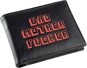 [Miramax, LLC] Officially Licensed Black/Red Embroidered Bad Mother Leather Wallet, Black, Vintage