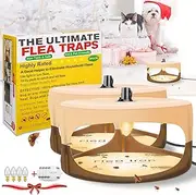 Flea Traps for Inside Your Home,2023 New Flea Light Trap for Indoor,Flea Trap with Light Refills and Sticky Pads,Flea Killer Traps for House,Sticky Flea Trap,Safe for Kids,Friendly to Pets(2 Pack)