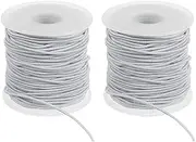 uxcell Elastic String for Bracelet 164 Ft/50 Meter Length 1.5 mm Dia, 2 Roll Sturdy Stretchy String Cord for Jewelry Making Necklace Beading Craft DIY, Gray