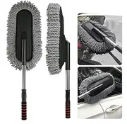 AIMALL Car Wash Duster - Microfiber Telescoping Cleaning Brush with Extendable Handle, Scratch-Free Dusting Wax Mop for Cars and Furniture, 35.4 Inches