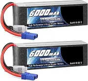 2pcs 4S 6000mAh 14.8V 100C FPV Drone Battery Lipo EC5 Plug Softcase Compatible with RC Car RC Quadcopter Airplane RC Model Parts
