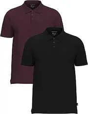 [SoftSpun] 2 Pack Polo Shirts for Men Adult |100% Pique Cotton Plain Men's Polos Golf Polo Shirts Short Sleeve