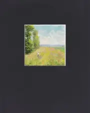 8X10" Matted Print Art Picture Claude Monet: Meadow With Poplars