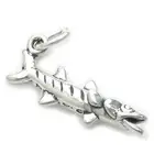 Barracuda fish sterlng silver charm .925 x 1 Baracuda Barracudas charms-