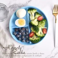 在飛比找博客來優惠-【Homely Zakka】北歐陶瓷健康分隔餐盤_ 藍色