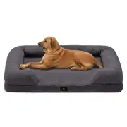 Petzly Memory Foam Dog Bed Pet Sofa Calming Bed Washable Removable Grey X Large