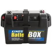 KINGS Battery Box Portable 12V 2x USB & Cig Socket Fits Most Deep Cycle Battery