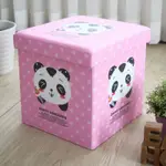 EASY HOME-耐重可摺疊收納椅凳-粉紅貓熊 (38X38X38CM)