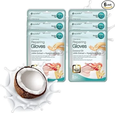Epielle 6 Pairs Intensive Repairing Hand Masks Deep Moisturize Skin Care Gloves