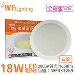 舞光 LED 18W 3000K 黃光 全電壓 白殼 大珠 薄型 吸頂燈 _ WF431269