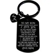 Valentines Day Gift for Sonfrom Mom - To My Son I Love You Keychain Gift for