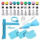 18Pcs Cake Decorating Kit with Piping Tips Pastries Icing Bag Nozzles DIY Tool