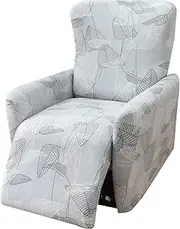[HAOYONG] Stretch Recliner Slipcover 4-Piece Soft Sofa Cover Lazy Boy Recliner Cover 2 Seat Recliner Chair Slipcover with Pocket Printed Furniture Protector for Living Room