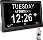Alarm Clocks 10 Inch, 12 Electronic Calendar Day Date Large Clock