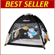 Imaginative Space-Themed Play Tent for Kids with Tunnel Entrance, 48x48x40