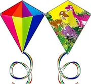 2 Pack Rhombus Kites for Adults, Diamond Shape Kite, (28 x 24) inch Single Line Kite, Easy to Assemble, Outdoor Beach Toys Games for Beginners