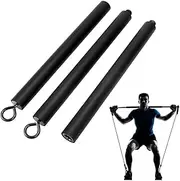 Resistance Band Bar, Portable Pilates Bar, Home, Gym Fitness Exercise Bar, Removable Elastic Training Puller Pull, for Strength Training Aerobic Exercise, Core Muscle Training, Black Three Sections.
