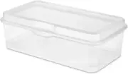 Large Fliptop Stackable Small Storage Bin with Hinging Lid, Plastic Container to